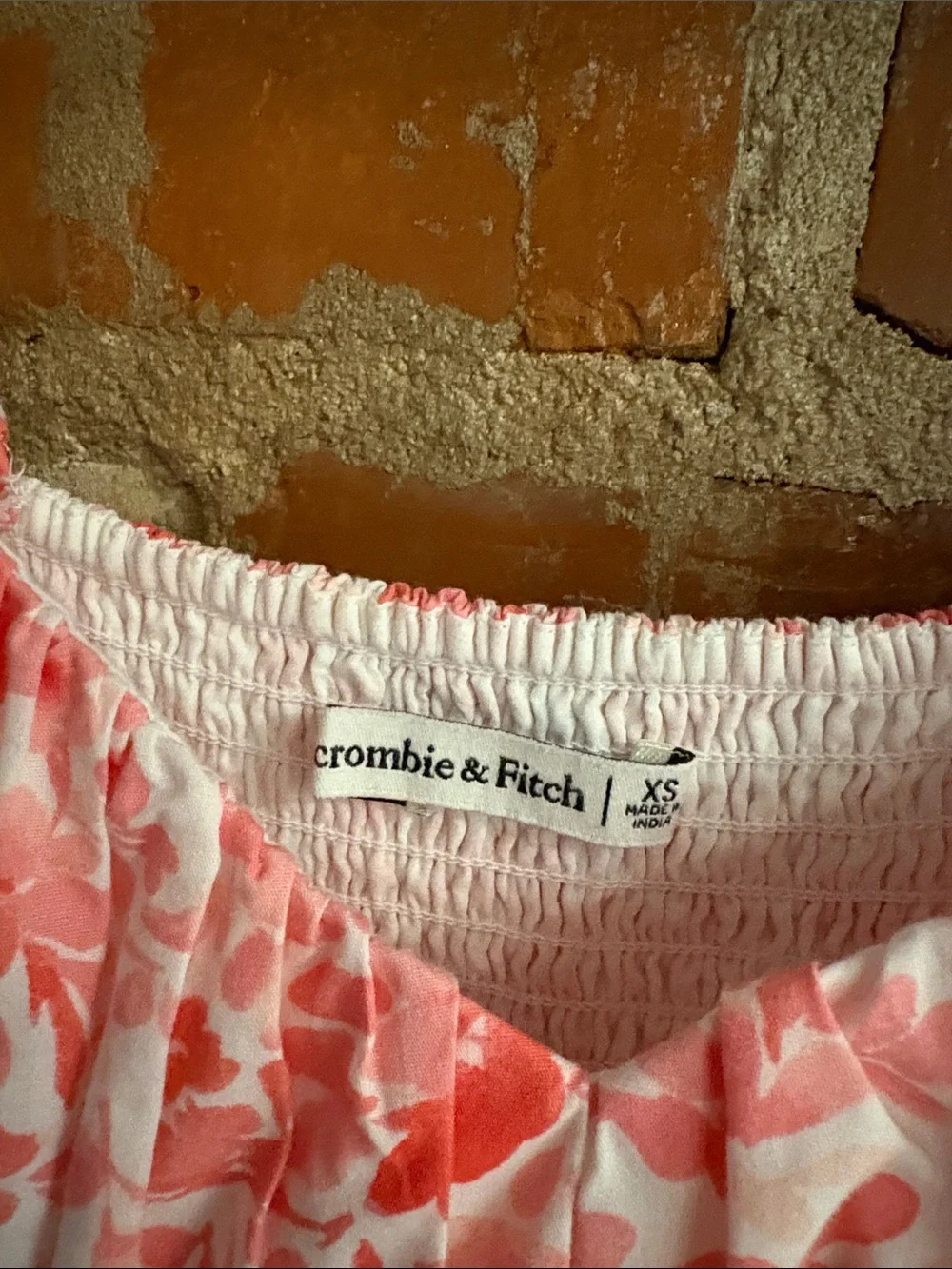 Abercrombie & Fitch Pink and White Floral Smocked Sundress